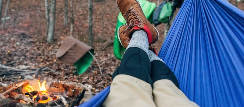 Fottur med trendy camping